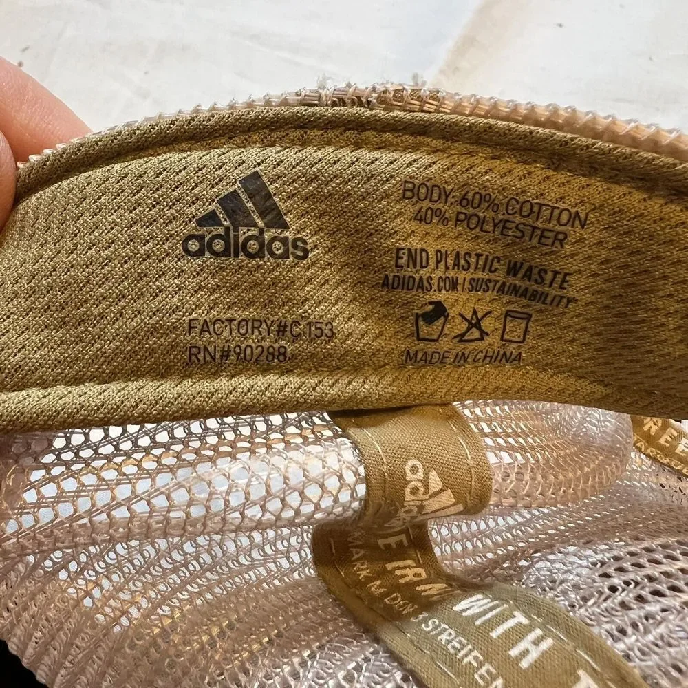 Adidas Mens Structured Mesh Snapback Tan‎ White OS Embroidered